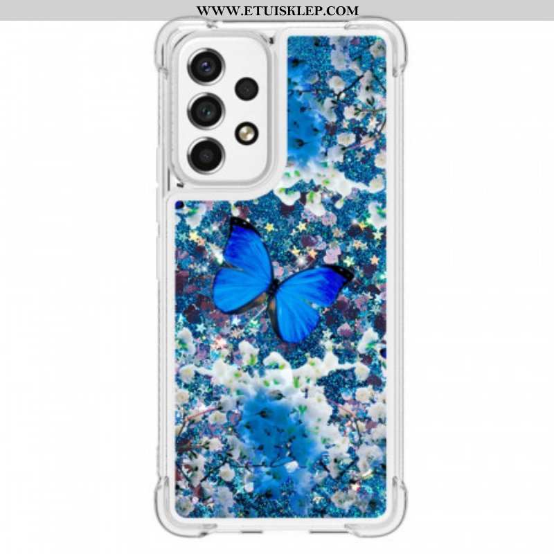 Etui do Samsung Galaxy A53 5G Błyszczące Niebieskie Motyle